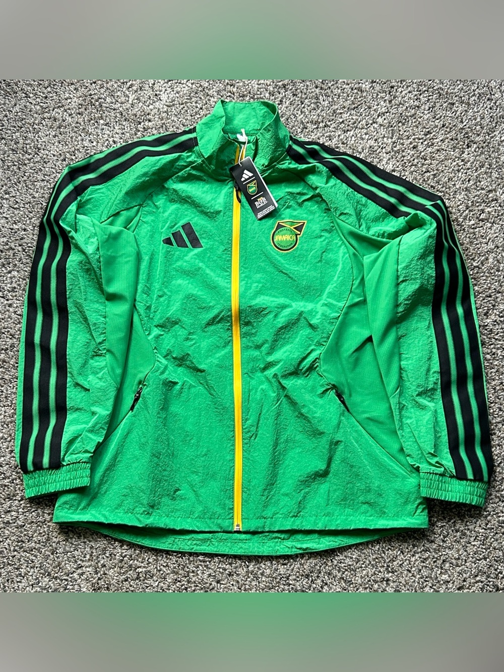 Adidas Mens Jamaica X Bob Marley Home Anthem Jacket Green Size XL JV8195